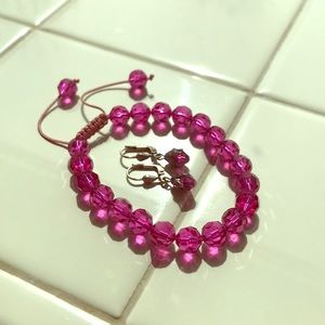 Gorgeous Crystal Bracelet & Earring Set